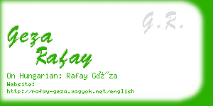 geza rafay business card